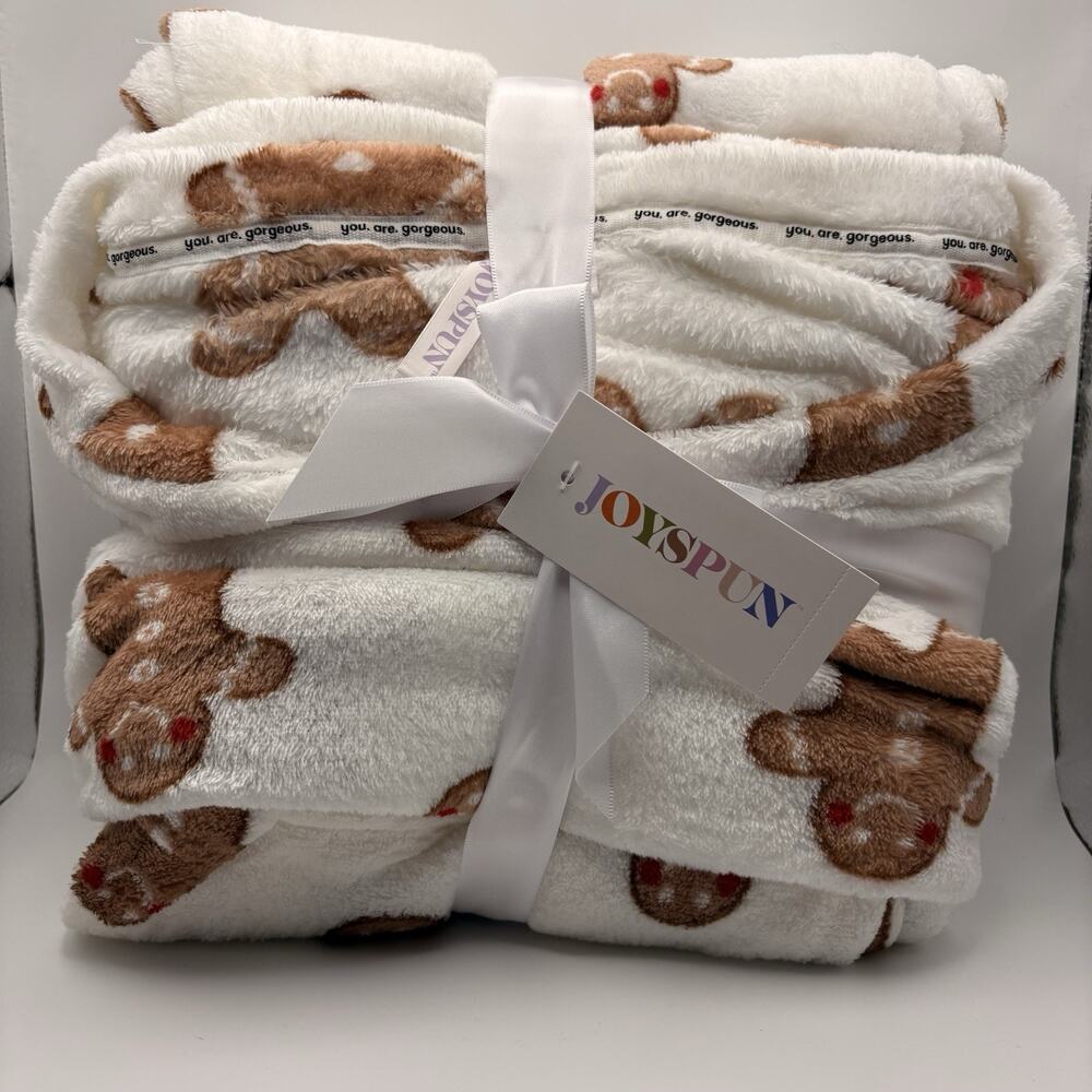 Joyspun Women Plus 2X Gingerbread Plush Pajama Set Winter Christmas Holiday New
